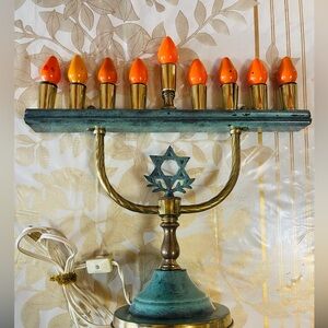 Vintage Jewish Electric Hanukkah Menorah Judaism Judaica Israel